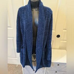 Orvis Navy Thick Warm Sweater Cardigan W/Pockets. Size XlL